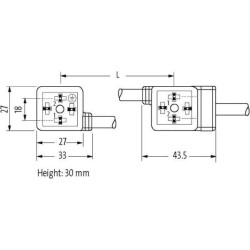 Dvigubas kištukas NG6 1500mm SP888NG61500