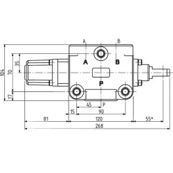 Trijų padėčių valdymo vožtuvas DF25/3A-12L DF253001