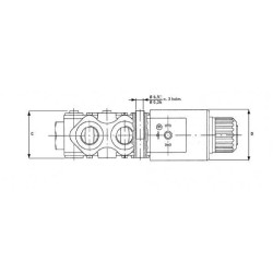 Vožtuvas DFE10 3/2, 12 Vdc 1/2 DFE103001L