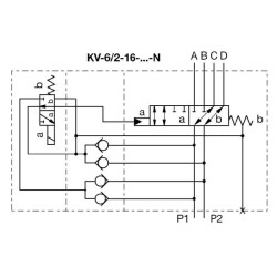 Valdymo vožtuvas 6/2-1"-24VDC 6KVH1624
