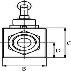 Rutulinis vožtuvas 1/2" BSP + tvirtinimas KHR08B