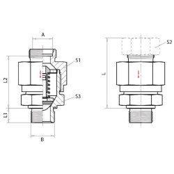 Atbulinis vožtuvas 10LR 1/4" 1 baras RVVV10LR14