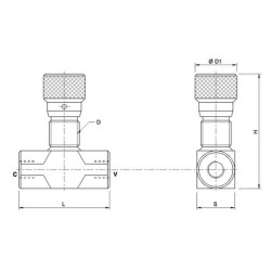 Droselinis vožtuvas VRFB90°, G3/4" C056V0589