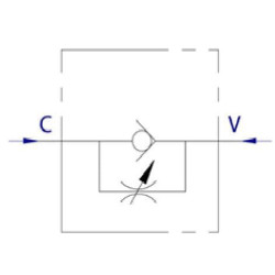 Droselinis atbulinis vožtuvas, cilindro tipo VRF, G1/2" C056V0560