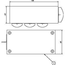 Grįžimo blokas 3x3/4" 1x1" KRVB003