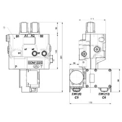 Priekinio krautuvo vožtuvo komplektas DLM122/2 LS, 12 VDC DLM1222001KIT