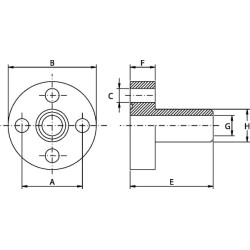 Siurblio flanšas tiesus 1DPS12