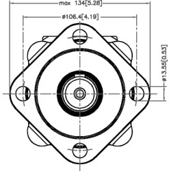 Orbitinis variklis, velenas Ø32, stovas OMS100151F0501