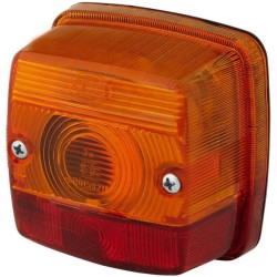 Case - IH 440 2SW003014131 Galinis kvadratinis žibintas, 12/24V, raudona/oranžinė, užsukamas, 84x51x84mm, Hella