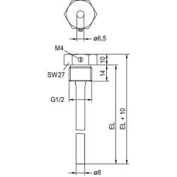 Panardinimo įvorė. TH-V4A/50 mm nerūdijančio plieno THV4A50