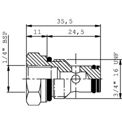 SAE 8-2 ertmės kamštis su 1/4 colio jungtimi MPPPSAE82P