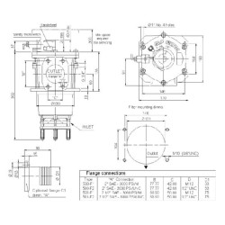 Siurbimo filtras SF2500-A-F1-D-M25 2" SAE SF2500M25