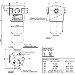 Slėginis filtras FMP 065-1-B-08-A-A10-N-T2 (1/2BSP) FMP0651A10N