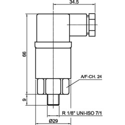 Slėgio jungiklis 2,0 bar R1/8" MP9BEA20HA50P01