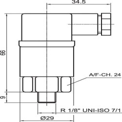 Elektrinis spaudimo indikatorius 1,5 baro MPF/MPX/MPT/MPH MP9FX15R2M3