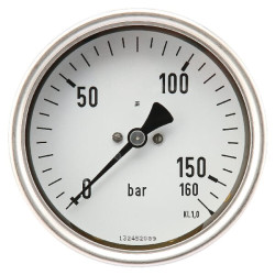 Slėgio matuoklis Ø100 0–160 bar 1/2 colio galinis MA100160B08SSGF