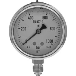 Manometras Ø63 0-1000 1/4" MA6301000L04SSGF