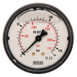 Slėgio matuoklis Ø63 0–160 bar 1/4 colio galinis MA63160B04PLGF