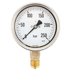 Manometras Ø100 0-250bar 1/2" MA100250L08SSGF