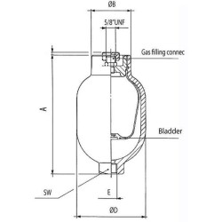 Akumuliatorius 0,75 L 350/30 Bar LAS1075