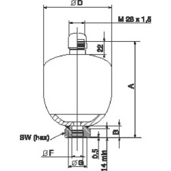Akumuliatorius 0,75 l ELM07521000AF