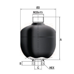 Akumuliatorius 0,5 l 210/90 barų WA21020501OFDA90