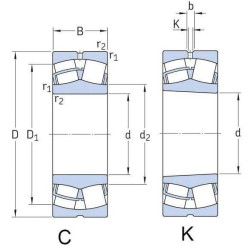 Sferinis ritininis guolis 100x215x73mm SKF 750022320