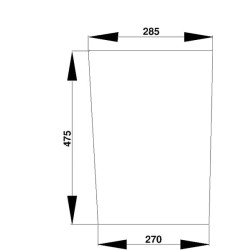 Case - IH 540 D7403 Apatinis priekinis stiklas