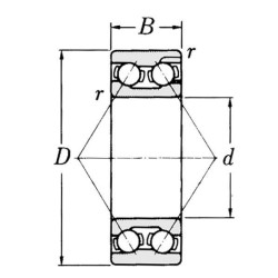 Kampinis kontaktinis rutulinis guolis 15x35x15,9 mm gopart 32022RSGP