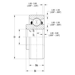 Kampinis kontaktinis rutulinis guolis XG204PY3
