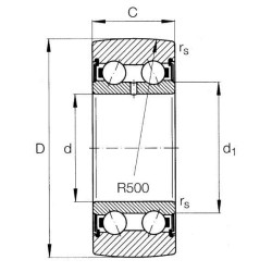 Vikšro ritininis guolis LR52072RS