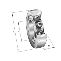 Vikšro ritininis guolis LR205NPP