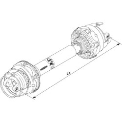 Plataus kampo kardaninis velenas be jungčių PWZ 580 L: 1210 mm, Walterscheid PWZ5801210OG