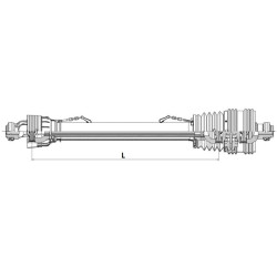 Plataus kampo kardaninis velenas PTO 20 L: 860 mm, gopart PTO20Y22TWS860GP