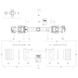 Kardaninis velenas S8 L: 860mm, Bondioli&Pavesi CS8N086CE007007