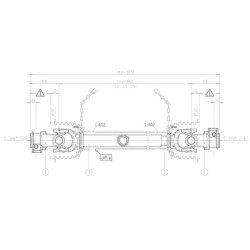 Kardaninis velenas G4 L: 860mm, Bondioli & Pavesi 7G4N086CE007007