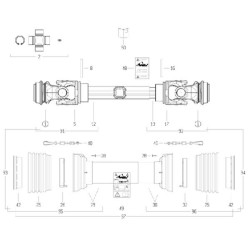 Kardaninis velenas SH L: 1210 mm, Bondioli & Pavesi CSHN121CER10R10