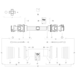Kardaninis velenas S6 L: 560mm, Bondioli&Pavesi CS6N056CE007007