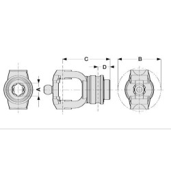 Jungtis, greito atjungimo, 1-3/8"-6 grioveliai, T CvJ 80/V CvJ 80 Corner 141028358