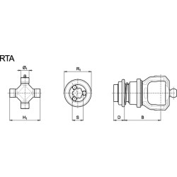 Jungtis, greito atjungimo, 1-3/4"-20 spline, 8/G8/S8/H8 Bondioli&Pavesi 5730L3884