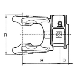 Jungtis, greito atjungimo, 1-3/8"-6 grioveliai, 1/G1/S1 Bondioli&Pavesi 5070B0355