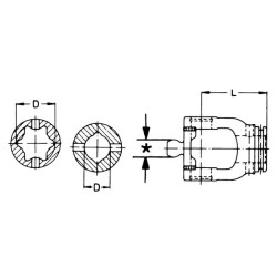 Jungas, profiliuotas vamzdis, 41 mm, W2380 Walterscheid 2112810