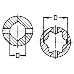 Jungas, profiliuotas vamzdis, 51 mm, W2600 Walterscheid 2613100