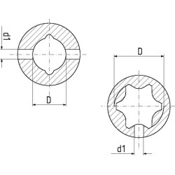 Jungas, profiliuotas vamzdis, 39,5 mm, W2400/P400/W400E Walterscheid 351300