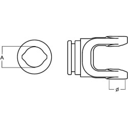 Jungas, profiliuotas vamzdis, 48x48 mm, L24 gopart PTO9L24OTY48GP