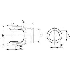 Jungas, profiliuotas vamzdis, 36 mm, 4 Bondioli&Pavesi 204046852
