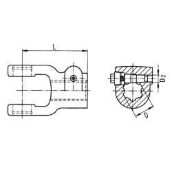 Jungas, spaustuko varžtas, 1-3/4"-6 grioveliai, W2400/P400/W400E Walterscheid 351830