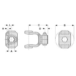 Jungas, spaustuko varžtas, 1-3/8"-21 griovelis, T90/V90 kampas 141029023
