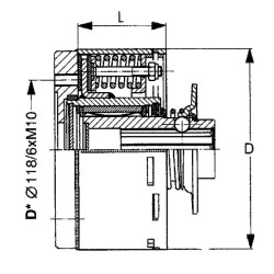 Frikcinė sankaba EFK96/4 150 daNm 5814351150