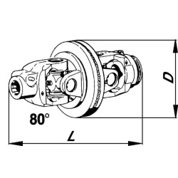 Plataus kampo kardaninis velenas W2480-S4 3583123513109